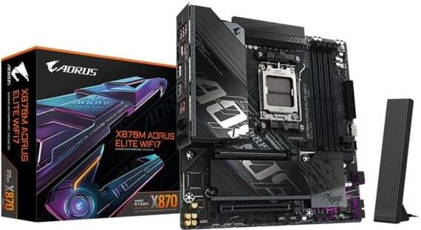 X870M AORUS ELITE WIFI7 Hovedkort - AMD X870 - AMD AM5 socket - DDR5 RAM - Micro-ATX