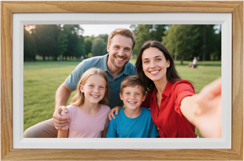 Frameo Digital Picture Frame 15.6" - Wood