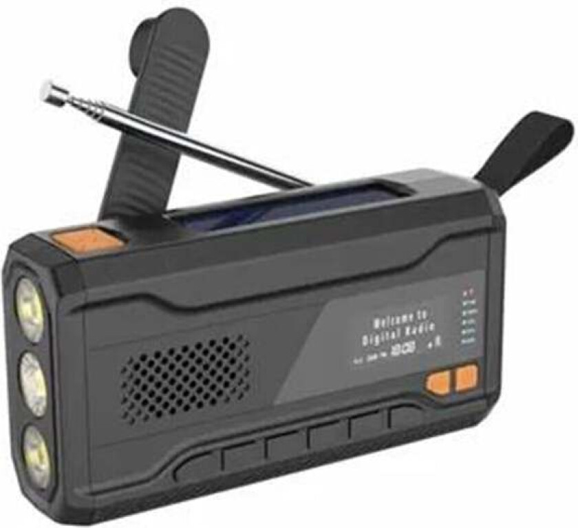 Bilde av SCD-2033 - Emergency Radio - Solar - Dynamo - 2000mAh Powerbank - DAB/FM - Svart