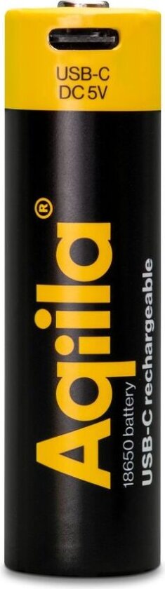 Aqiila 18650 LI-ION OPPLADBART BATTERI 2000 mAh MED USB-C