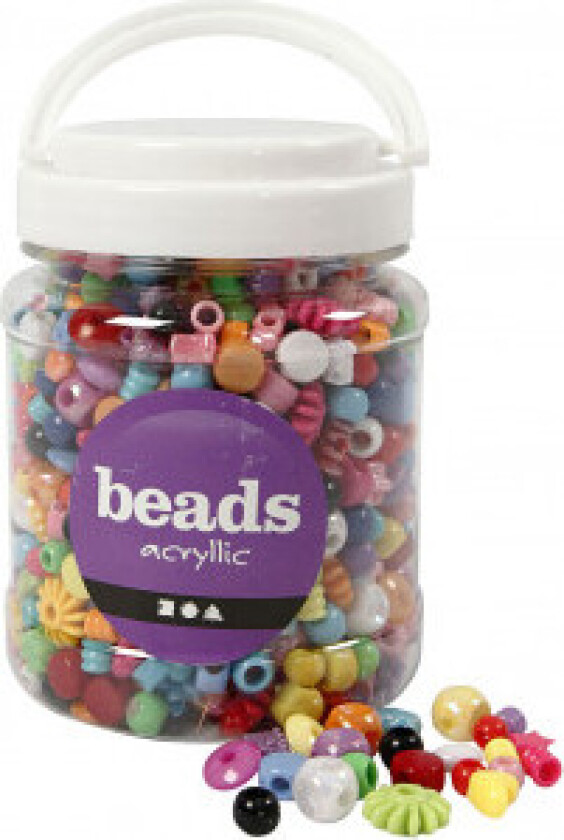 Plastperler, str. 6-20 mm, hullstr. 1,5-6 mm, 390 g, 700 ml, ca 1175 s