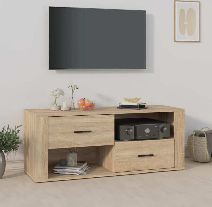 TV-benk sonoma eik 100x35x40 cm konstruert tre