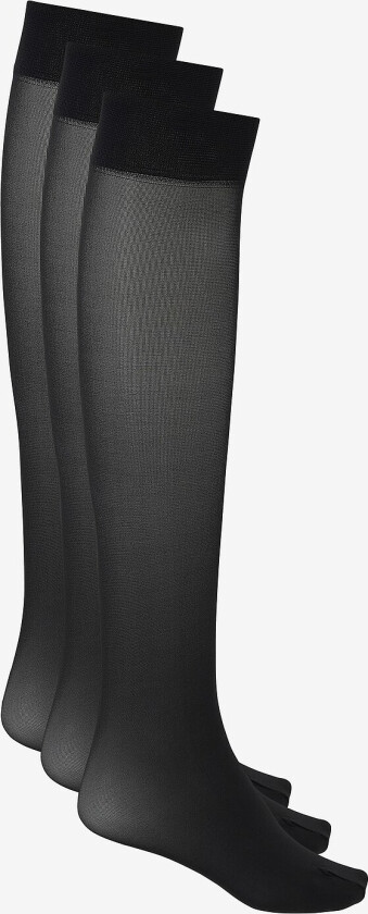 Knestrømper 55 DEN 3-pakning - Svart
