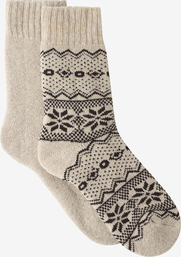 Sokker i ullmiks 2-pakning - Natur