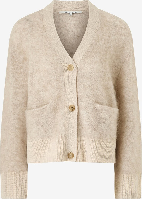 Kardigan Anneleen Knit Boxy Cardigan - Beige
