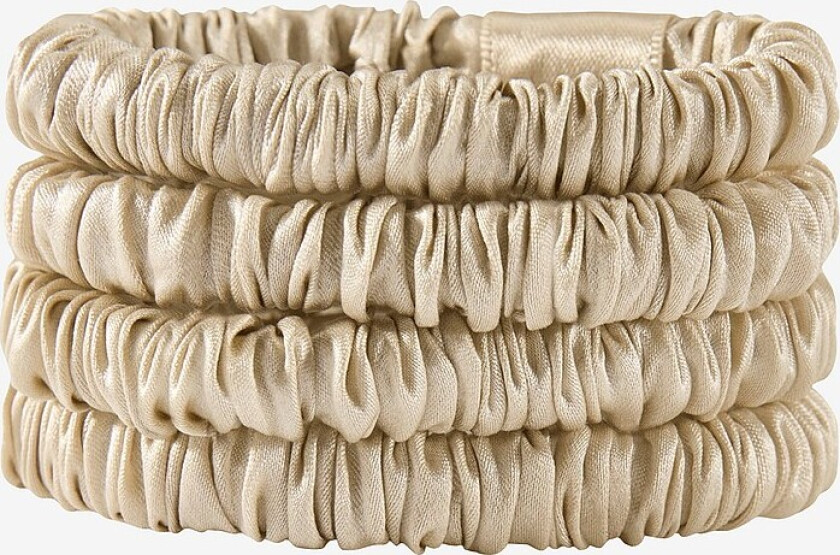 Mulberry Silk Skinny Scrunchies - Beige