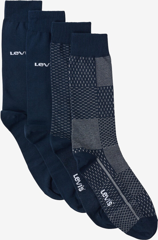 Sokker Reg Cut Denim 4-pakning - Blå