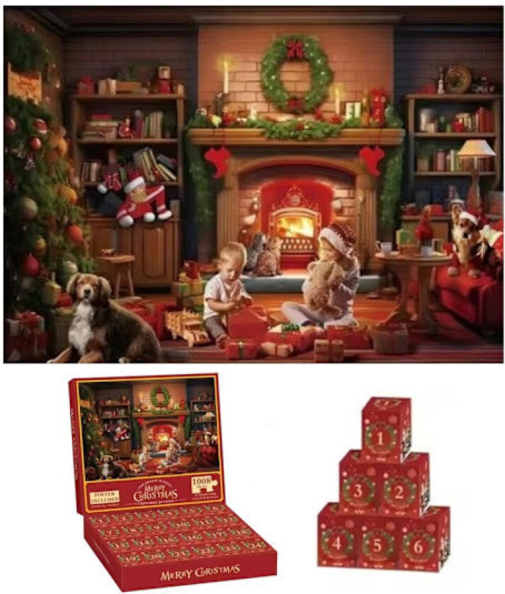 |NN| Adventskalender - Puslespill 1008 Biter - Julekalender 2025 MultiColor{FY} MultiColor