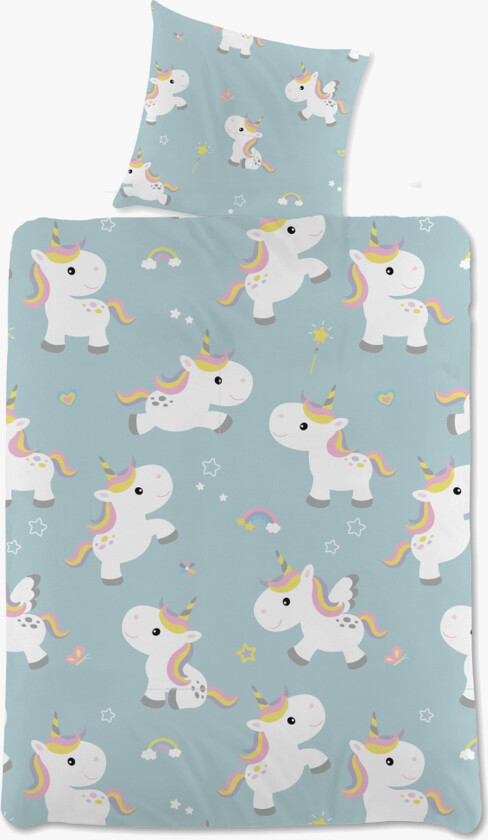 Bjorna Unicorn Sengesett 140x200 - Sengesett - 100% Bomull