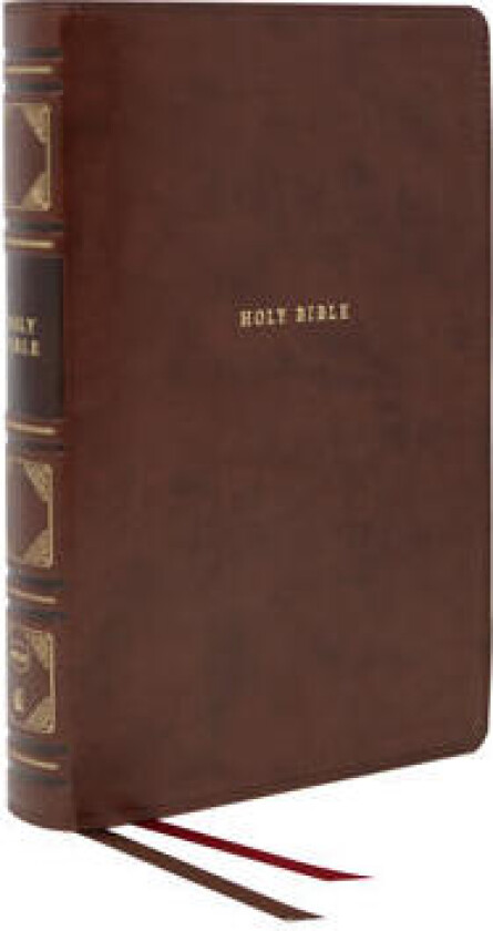 NKJV, Reference Bible, Classic Verse-by-Verse, Center-Column, Leathersoft, Brown, Red Letter, Comfort Print