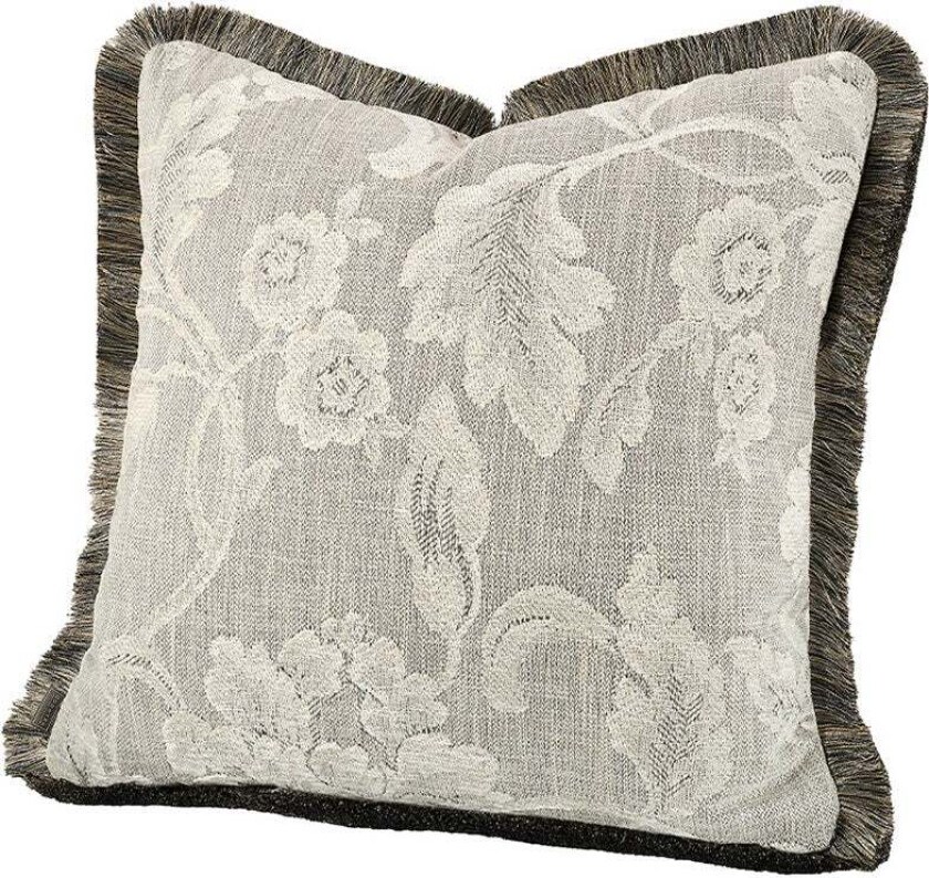 Serena Flower putetrekk med frynset kant 50x50 cm - Oyster
