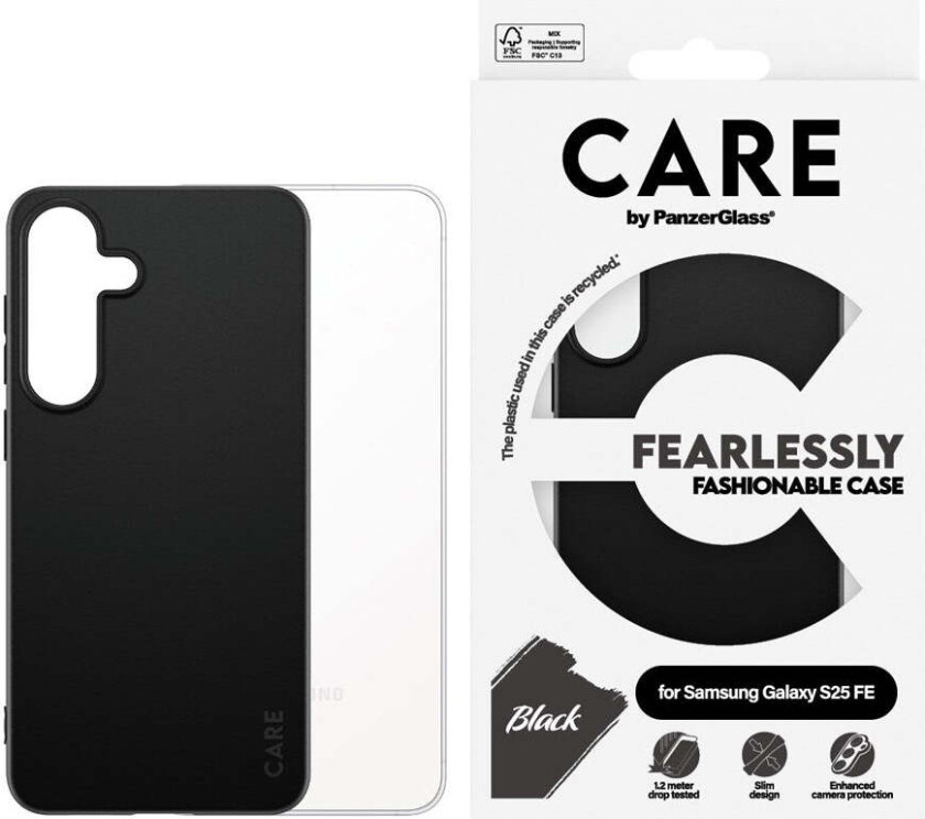 CARE by PanzerGlass Samsung Galaxy S25 FE FASHION Fearlessly Fashionable Deksel - Black