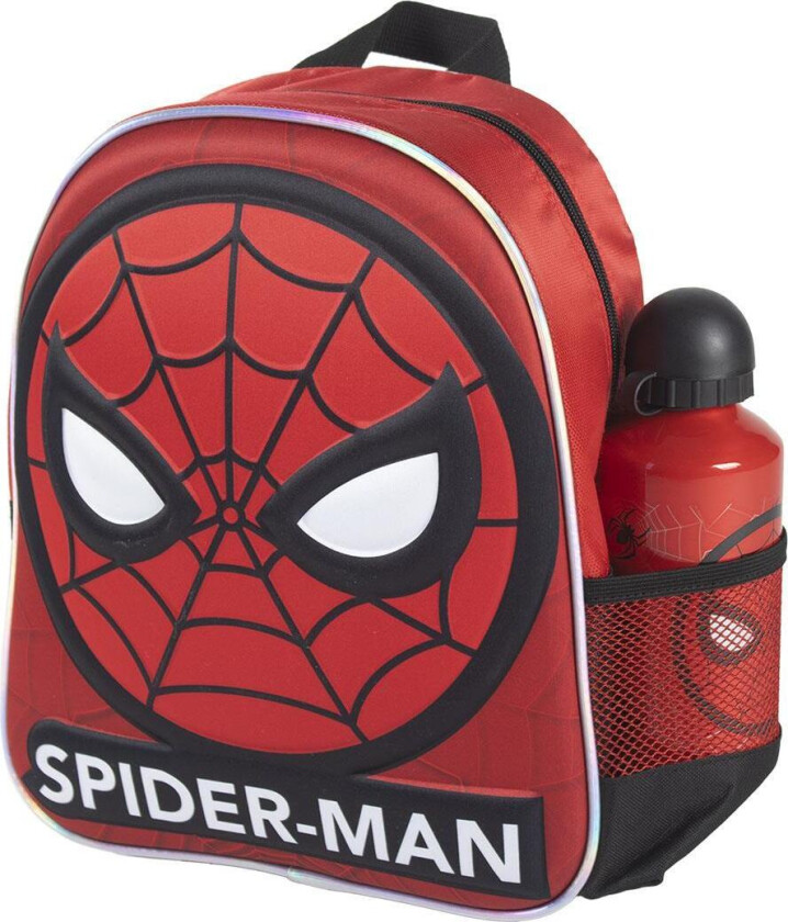 Spiderman 3D ryggsekk 31 cm med flaske veske skolesekk