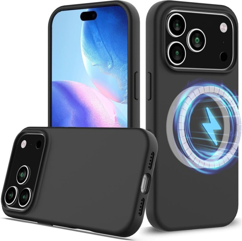 Nordic Covers iPhone 17 Pro Max Deksel Silicone Feather Series MagSafe Raven Black