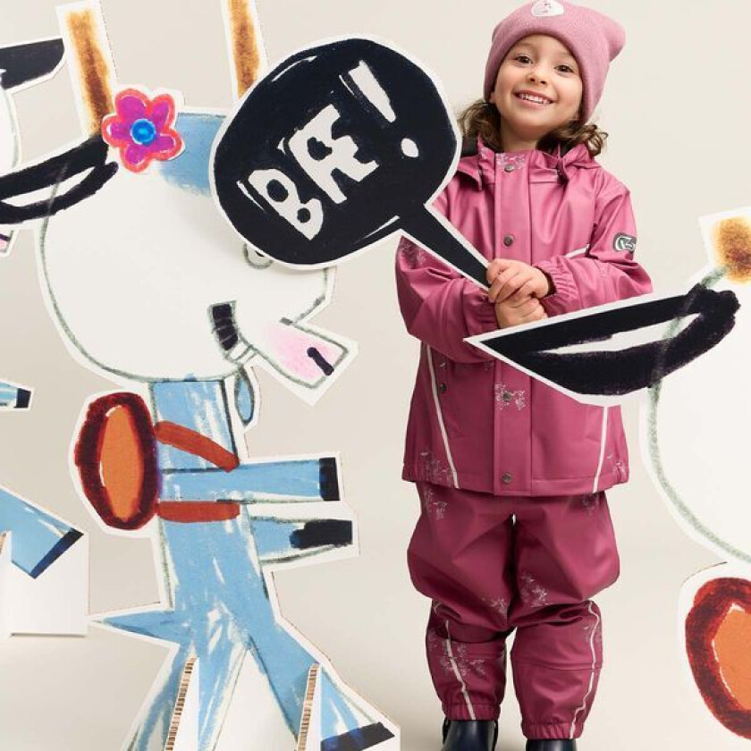 Bukkene regnsett til barn, Varm Rosa (P)