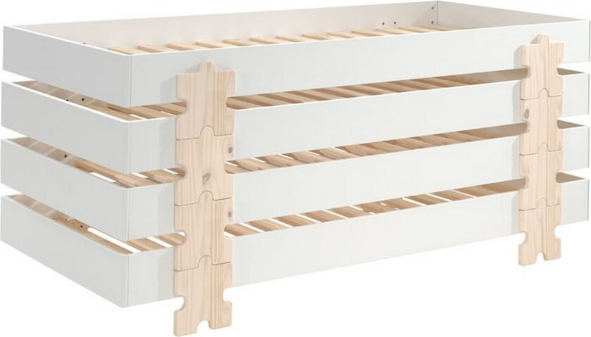 Seng Modulo med puslespillbiter som ben Hvit, 4 - Hvit, 4