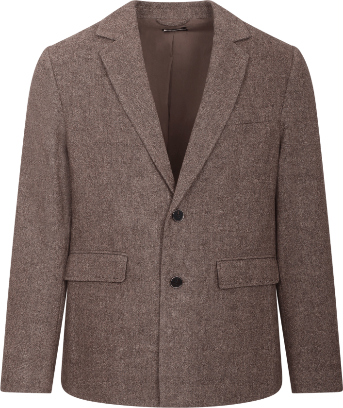 Gray Blazer Dark Brown XL Twill wool blazer