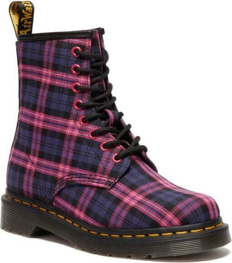 Biker Boots - 1460 8 Snørehull Boots - Pink Multi Tartan - EU36 til EU40 - Damer - flerfarget