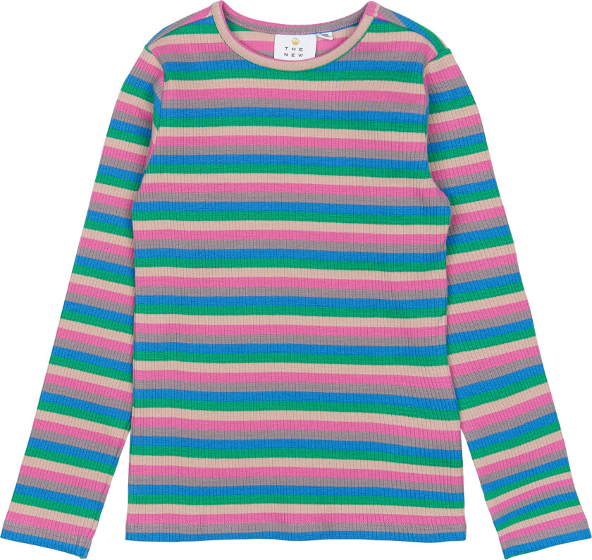 TNPiper L_S Rib Tee Multi Striped Multi Striped 7-8 Y Rosa 7-8 år kvinne