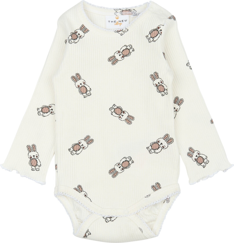 Bilde av GOTS Pippa Lange Ermer Rib Body Cloud Dancer Cloud Dancer 74 cm Hvit 74 cm kvinne