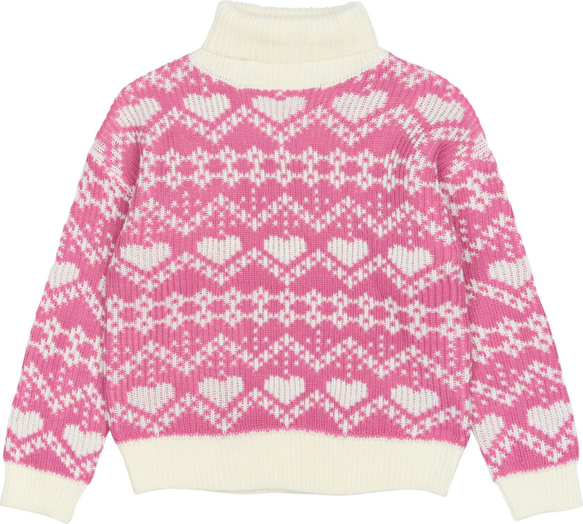 TNPerline Jacquard Pullover Ibis Rose Ibis Rose 5-6 Y Rosa 5-6 år kvinne