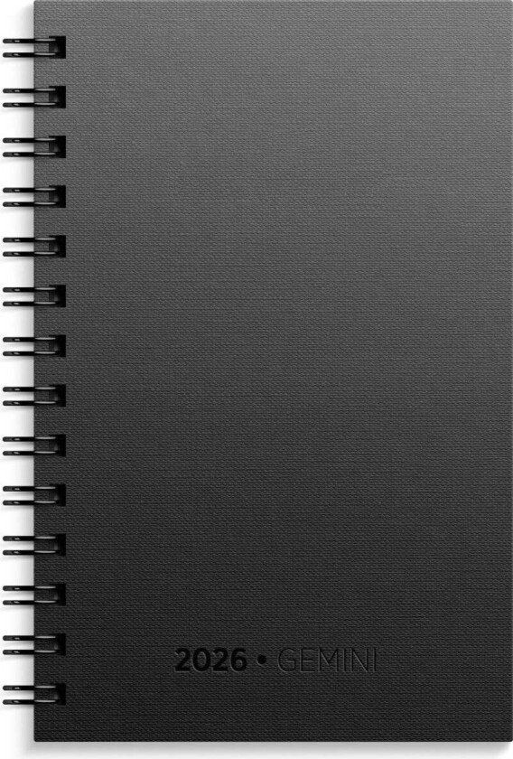 Lommekal Grieg Gemini 2026 kartong sort