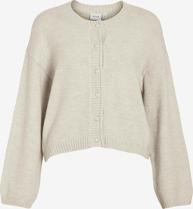 Kardigan viFoli O-neck L/S Button Knit Cardigan - Brun