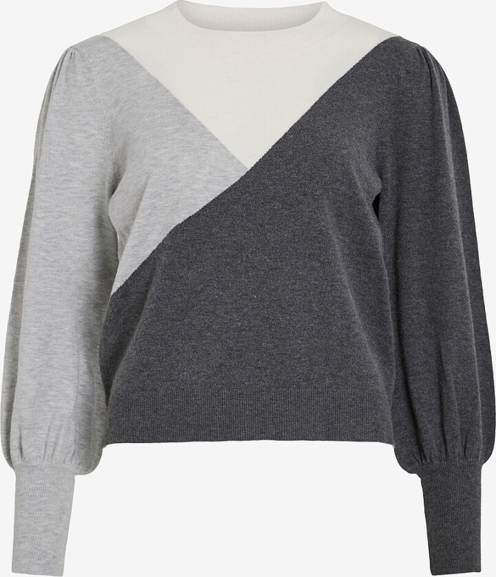 Pullover viKerry O-neck L/S Knit Top - Grå