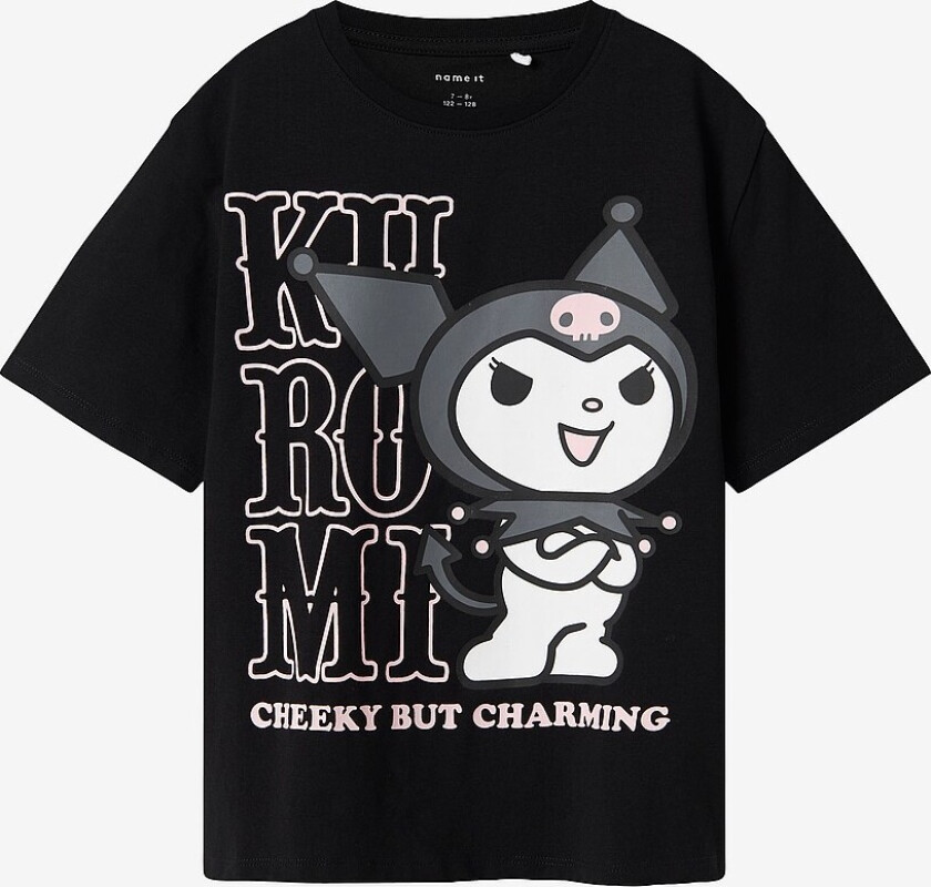 T-skjorte nkfAkisa Kuromi SS Nreg Box Sky - Svart