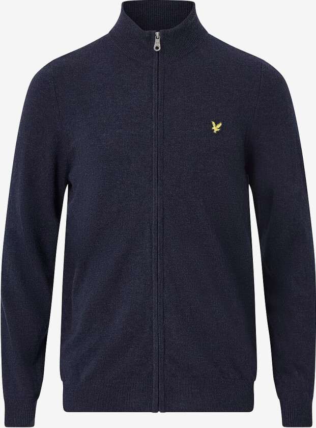 Kardigan Lambswool Blend Zip Through Cardigan - Blå