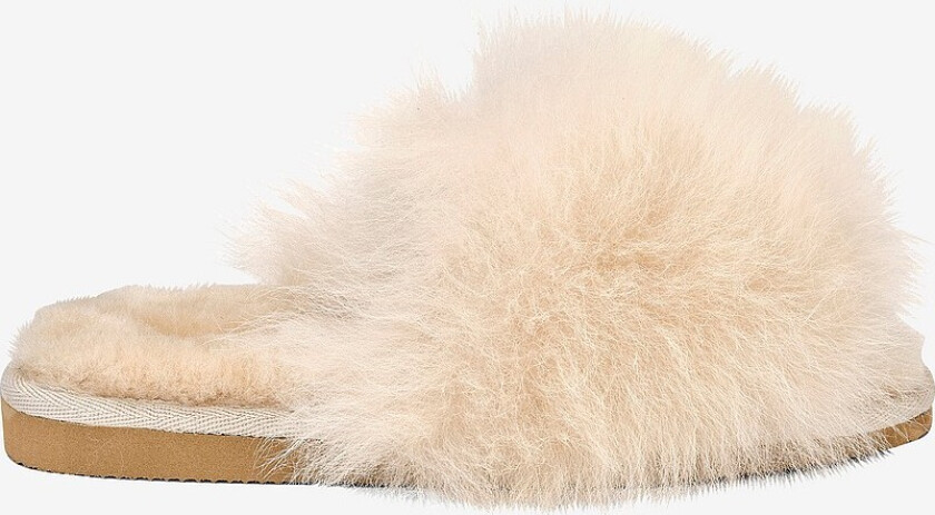 Tøffel Tessan slip on i saueskinn - Beige