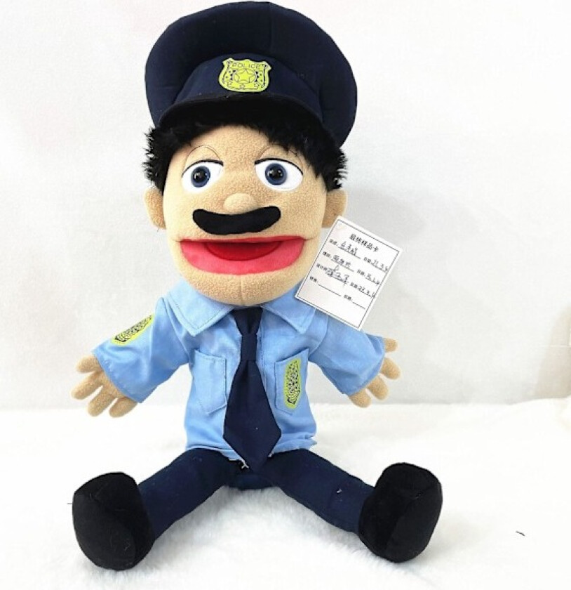 Jeffy Hånddukke Gutt Joseph Cody Myk Plysj Leketøy Dukke Avtakbar Munn Barn Gave Politi 55cm