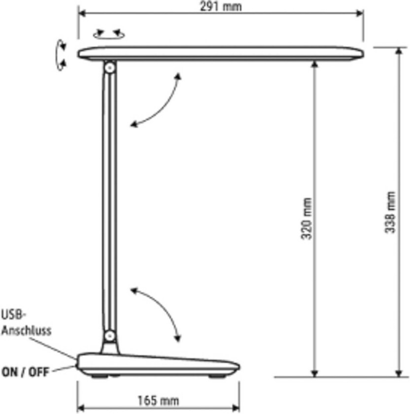 Batteridrevet bordlampe MAULsally, svart, CCT, dimbar, høyde 34 cm