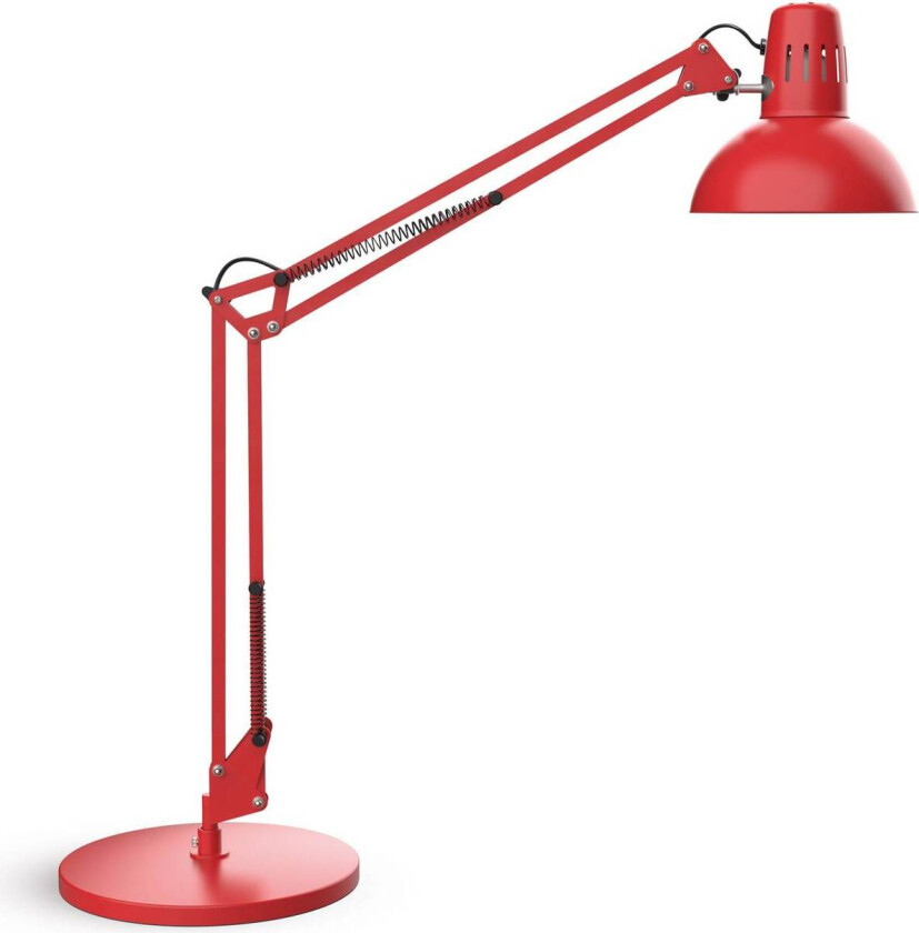 Skrivebordslampe MAULstudy, rød, stål, høyde 49 cm