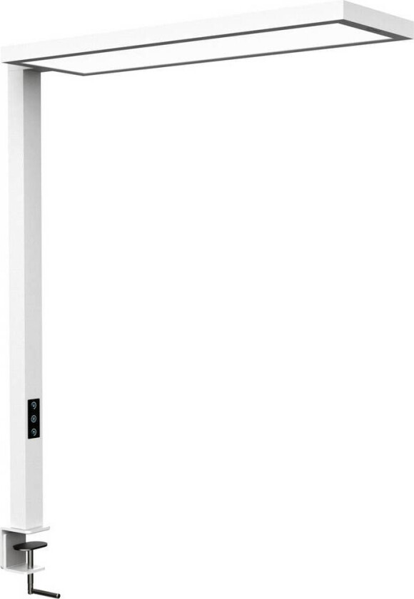 LED-klemmelampe MAULsenja, hvit, aluminium, dimbar, sensor, CCT