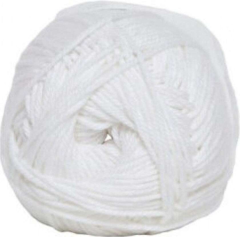 Cotton nr. 8 Garn 100 Hvit