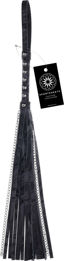 Velvet Noir Flogger med Kjetting - Svart