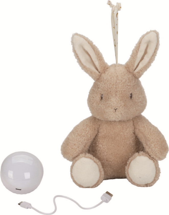 Soft night light with sounds Baby Bunny GRS Newborn - Brown