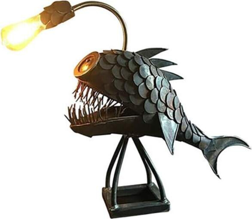 Hai Nattlampe LED Antikk Stil Fisk Statue Belysning Bordlampe