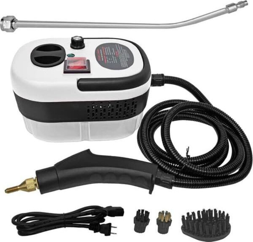 |HH| 2500W Dampvasker Håndholdt – Trykkdamper med 3 børstehoder, 6 nivåer, 1000 ml vanntank