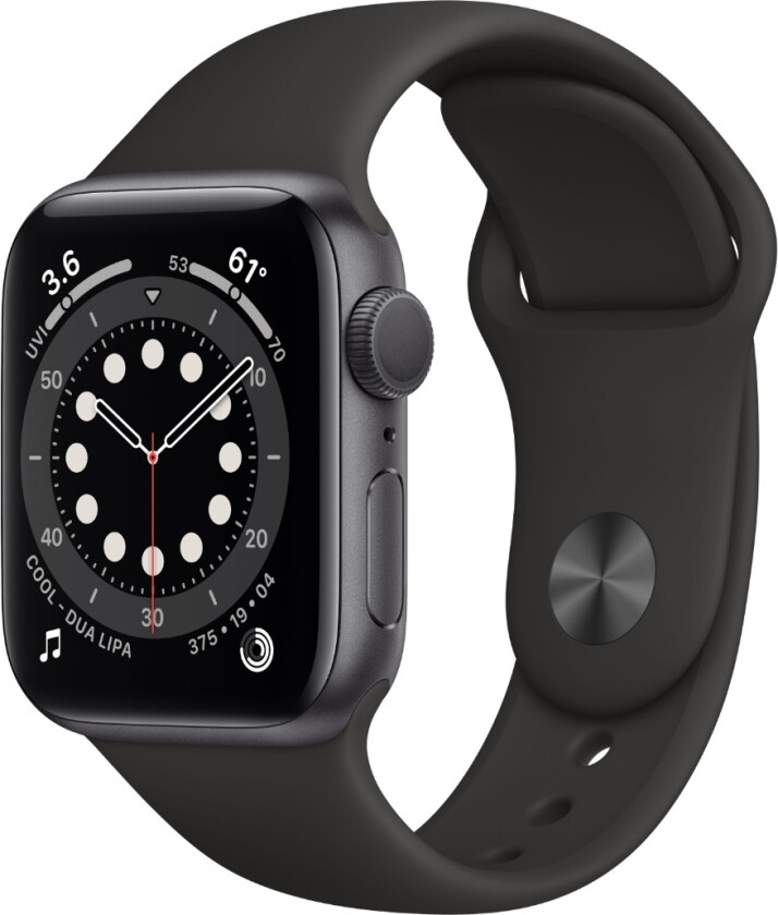 APPLE WATCH SERIES 6 40 MM STELLARGRÅ ALUMINIUM SVART SPORT BAND