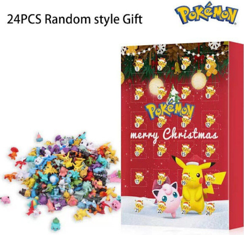 Hot 2025 Adventskalender Pok e mon, 24 dagers nedtellingskalender, Adventskalender overraskelsesgave til barn