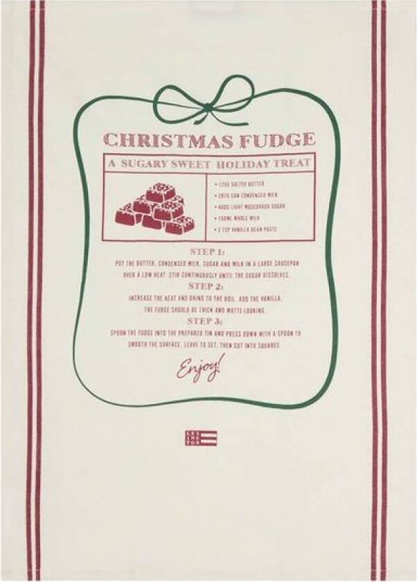 Original kjøkkenhåndkle Christmas Fudge 50x70 cm hvit/rød/grønn
