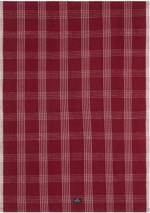 Kjøkkenhåndkle lin/bomull 50x70 cm rutete rød/hvit