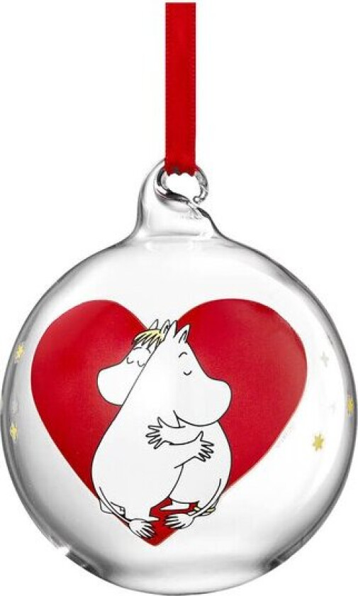 Mummi julekule 7 cm hjerte rød