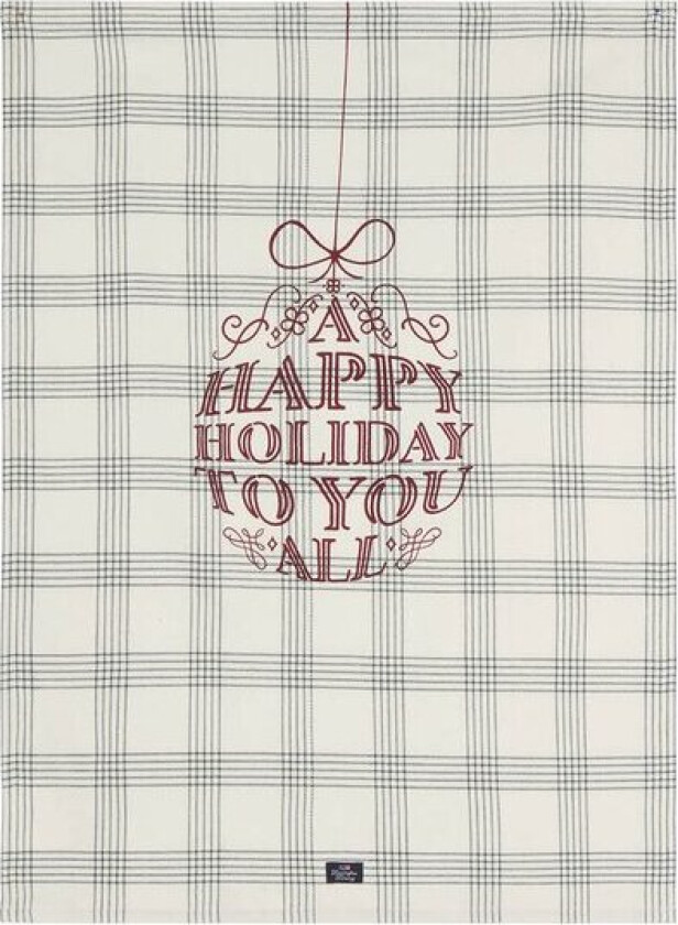 Original kjøkkenhåndkle Happy Holiday 50x70 cm hvit/grønn