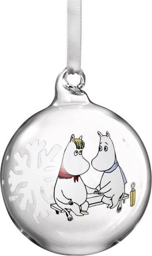 Mummi julekule 7 cm snøfnugg hvit