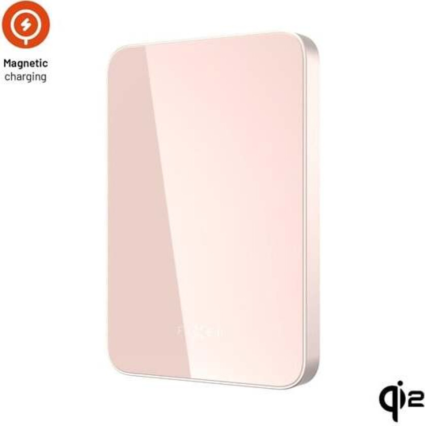MagZen 5 Crystal Qi2 standard 5000 mAh Pink Nødlader - Rosa - 5000 mAh