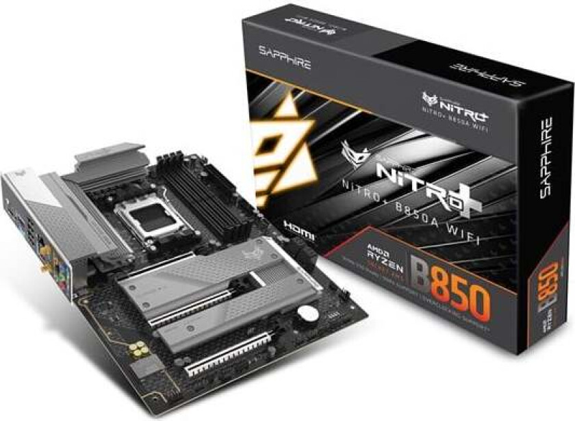 NITRO+ B850A WIFI 7 Hovedkort - AMD B850 - AMD AM5 socket - DDR5 RAM - ATX