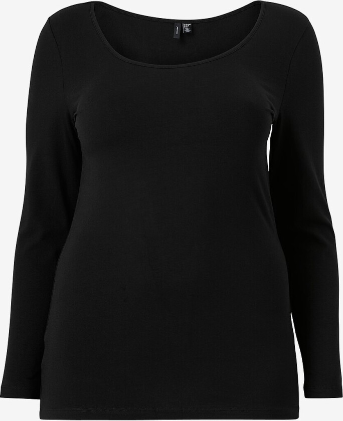 Topp vmPaxi LS Soft U-neck Curve - Svart